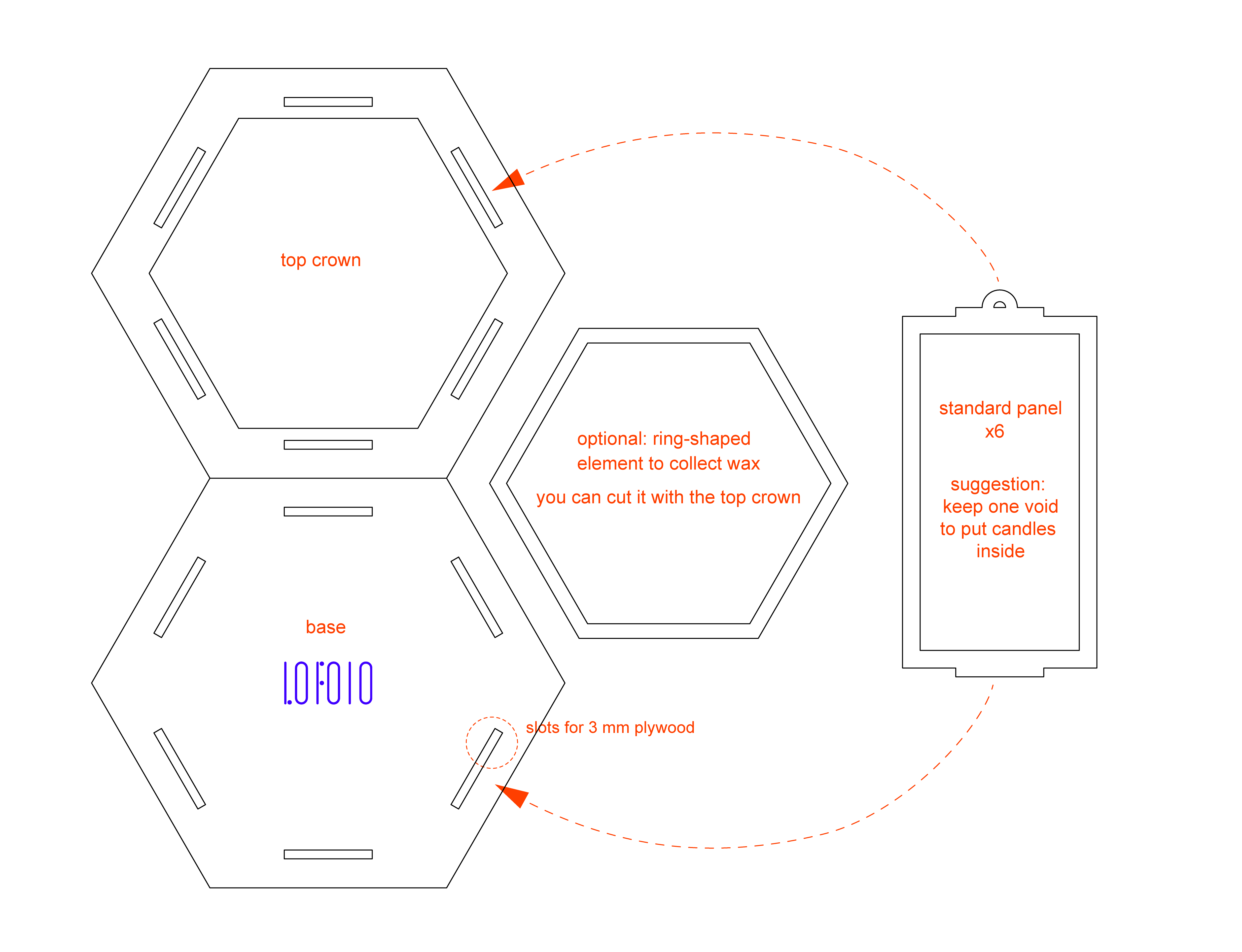Hexagonal Lantern Template for Lasercut 3 Steps (with Pictures) Instructables
