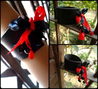 Leather & Satin Ribbon Bracelet
