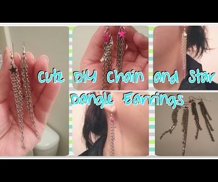 DIY Chain and Star Dangle Earrings