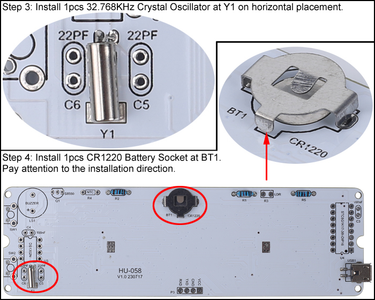 Install 1pcs CR1220 Battery Socket at BT1
