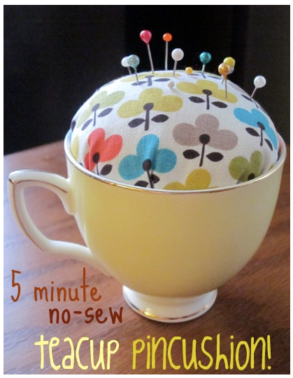 DIY: No-Sew Teacup Pincushion