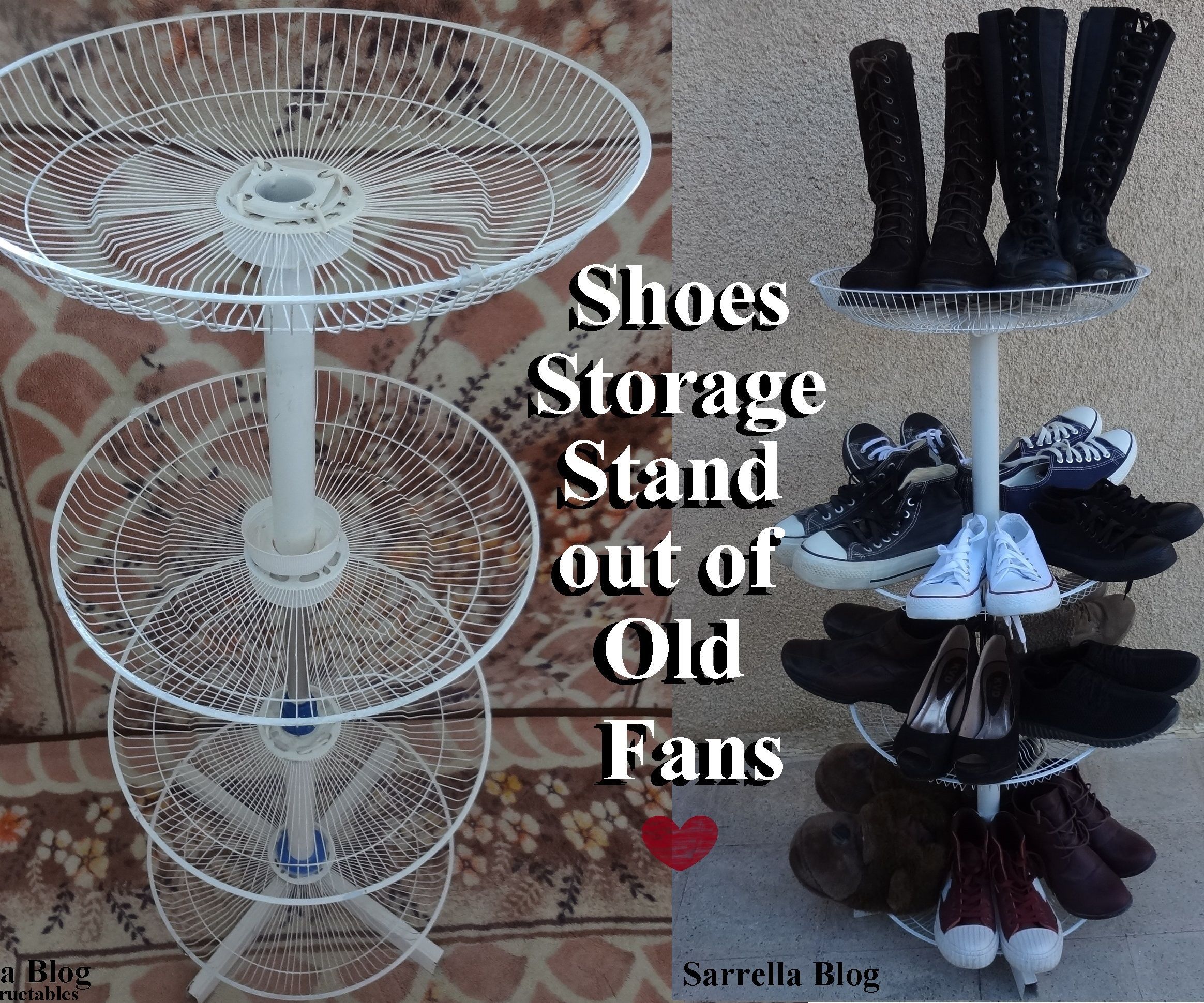 Shoes Storage Stand Out of Old Fans