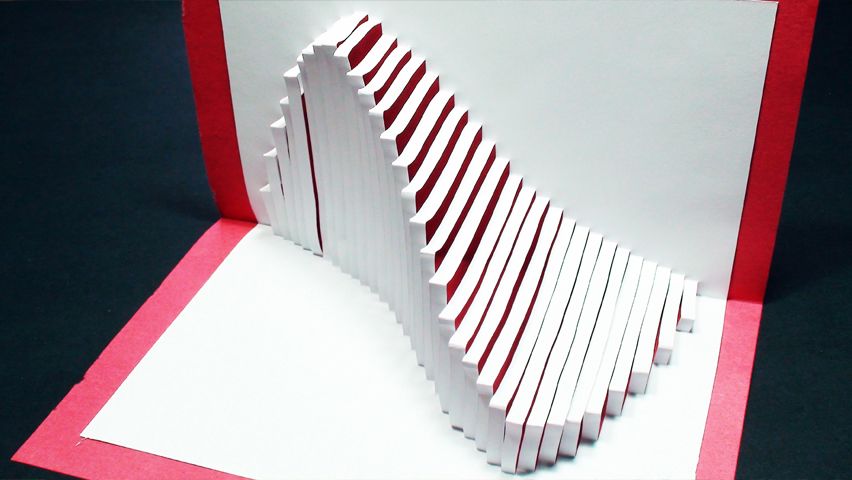 How to Make a Wave Pop Up Card (Kirigami 3D) Ocean Wave Greeting Card - TCGames [HD]!