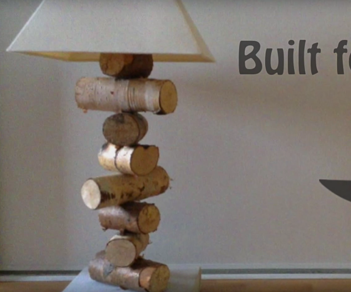 Built for Fun Lampe À Chevet Rustique En Rondin De Bois Rustic Bedside Lamp in Log of Wood