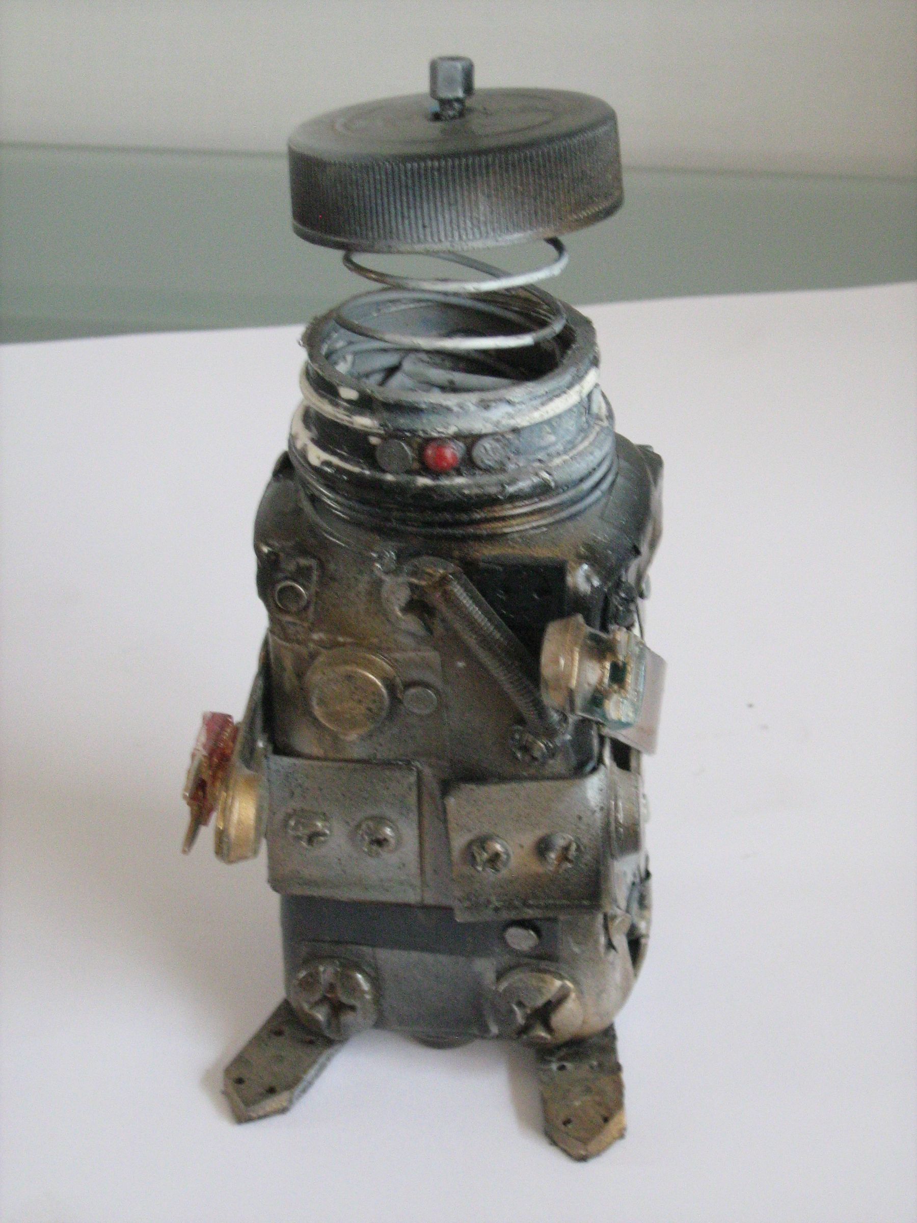 Custom Transformable Steampunk Robot Recycled Action Figure