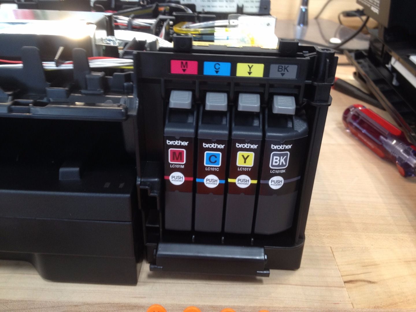 Disassembling a Brother MFCJ450DW Printer 31 Steps Instructables