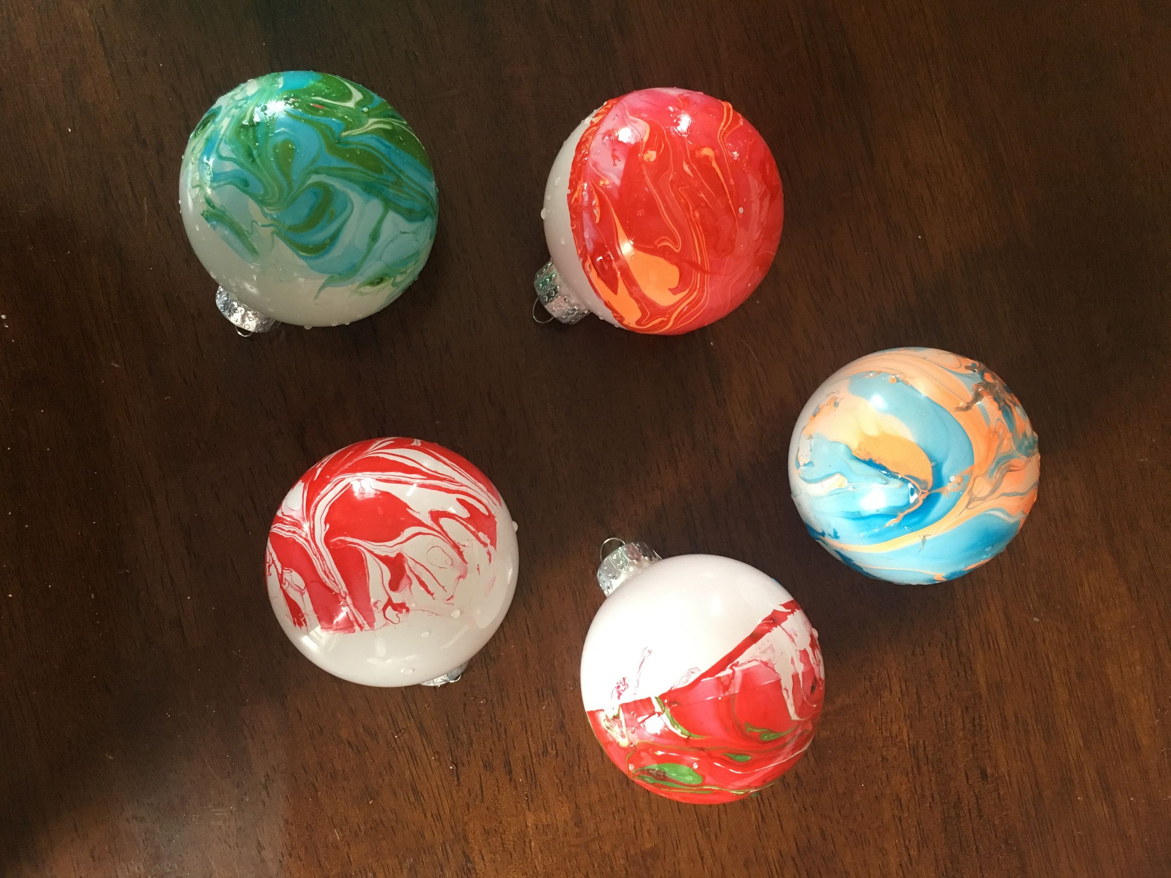 Marbledipped Christmas Ornaments 6 Steps Instructables
