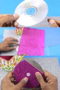 Let's Take CD & Cover It With Glitter Sheet!