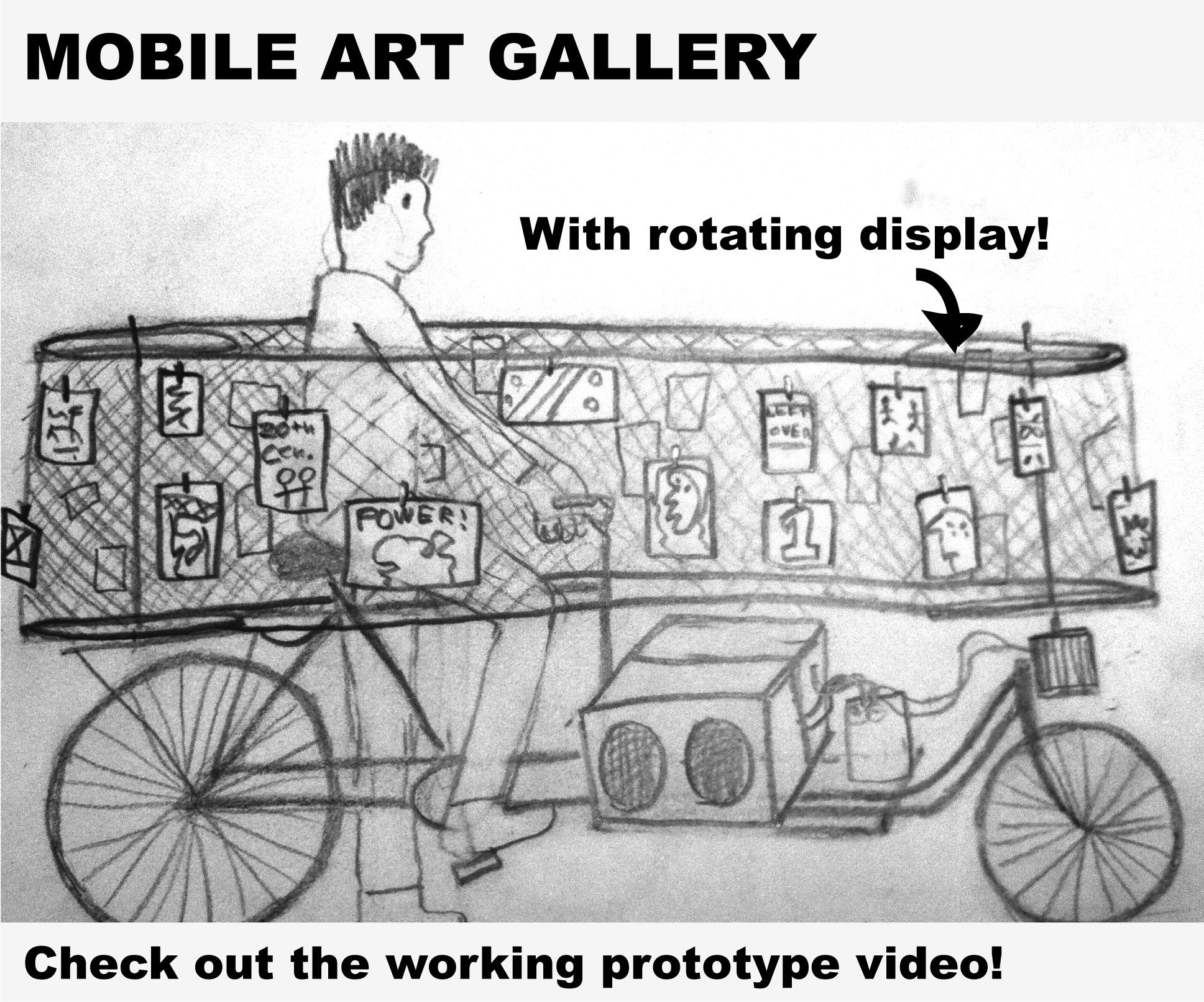 Art Gallery with Moving Walls on Bicycle