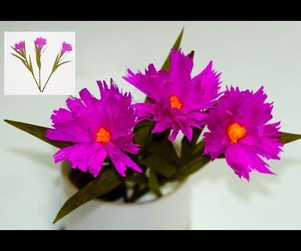 How to Make Crepe Paper Flowers - Flower Making of Crepe Paper Tutorial / DIY Beauty and Easy