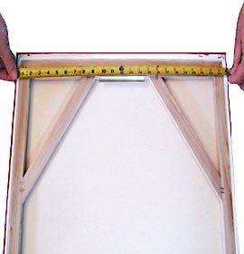 Measure and Mark the Center of the Back Frame on the Canvas and Flush Mount for Proper Alignment
