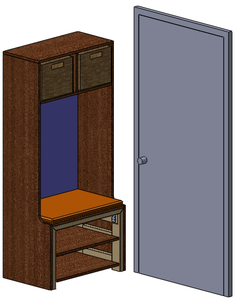 Coat-rack With Sliding Shoe Drawers
