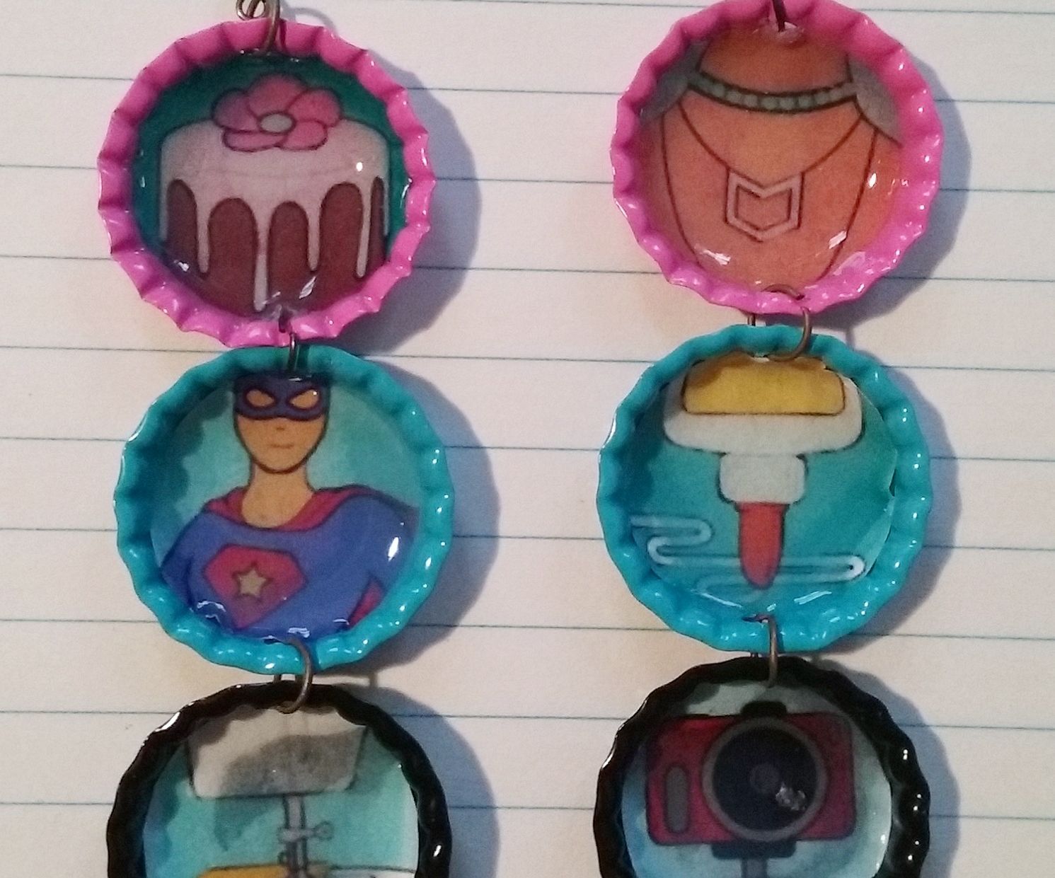 Instructables Class Bottle Cap Dangle Earrings