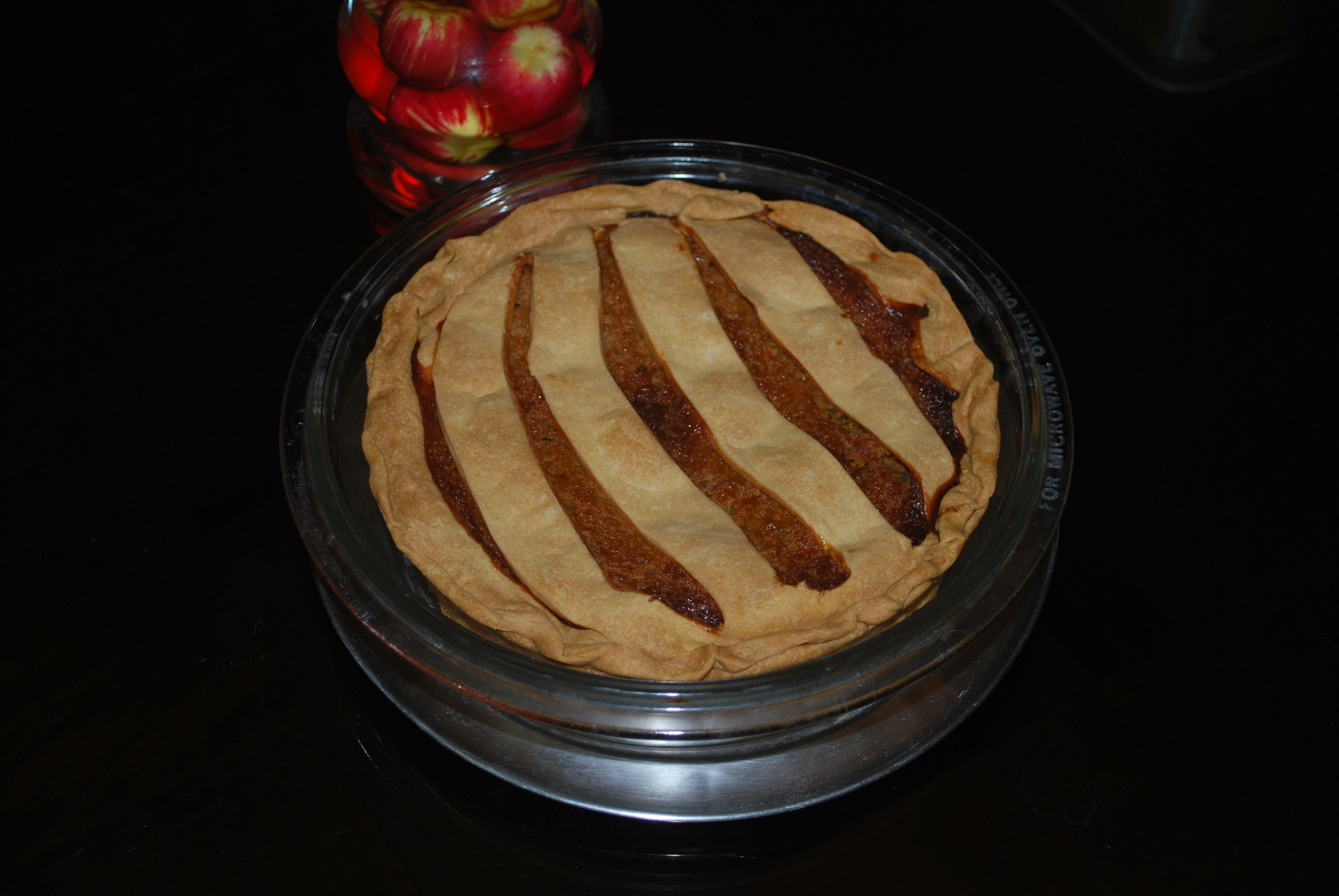 Homemade Pumpkin Pie using a jack-o-lantern