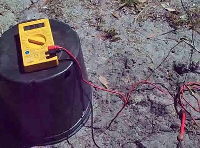 Electricity Generated From 2 Wires Stuck Into the Ground or Dirt
