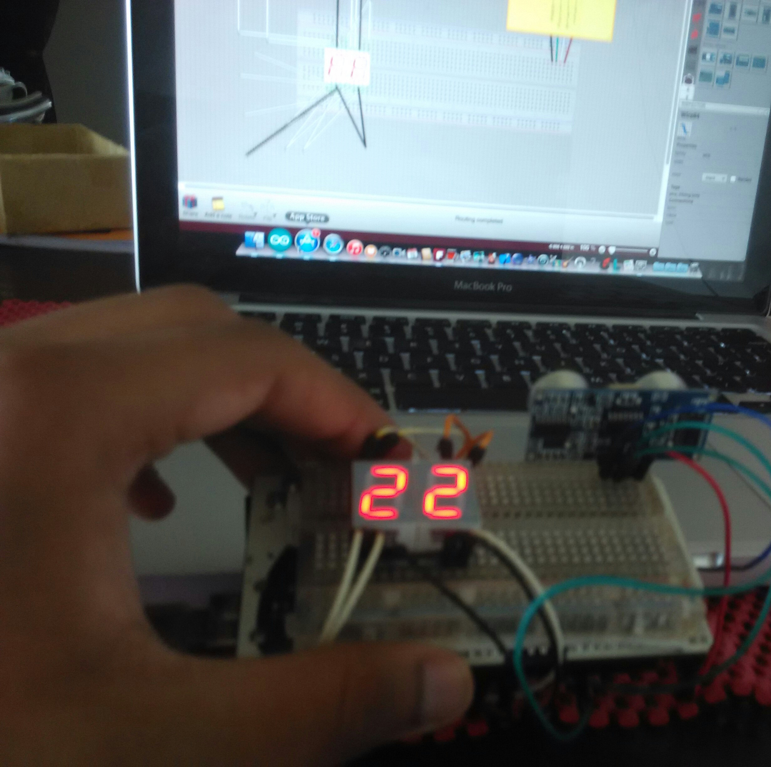 PING with two 7 segment LED displays.