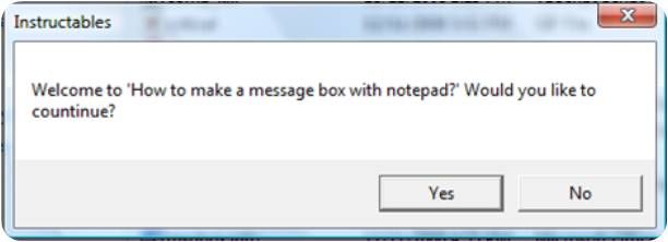 How to create a message box?