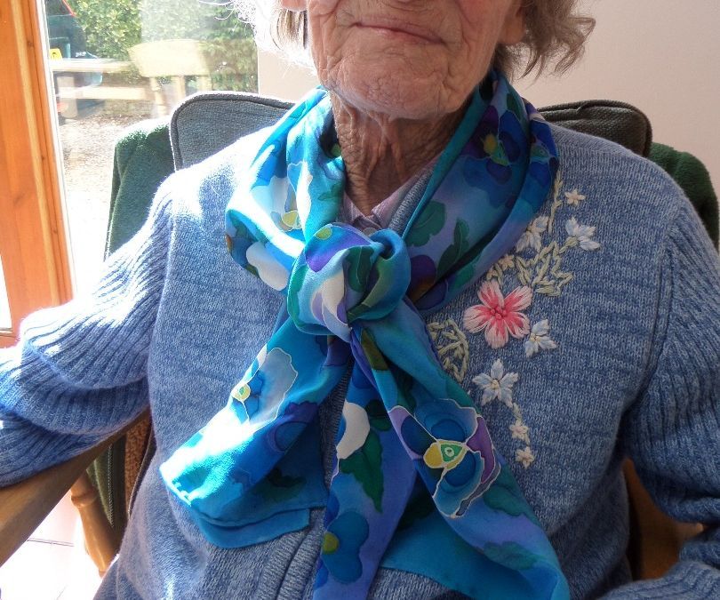 Silk Painting Pansy Scarf