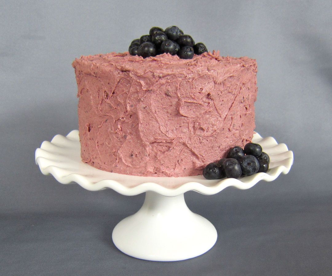 Lemon Olive Oil Cake W/ Blueberry Balsamic Buttercream