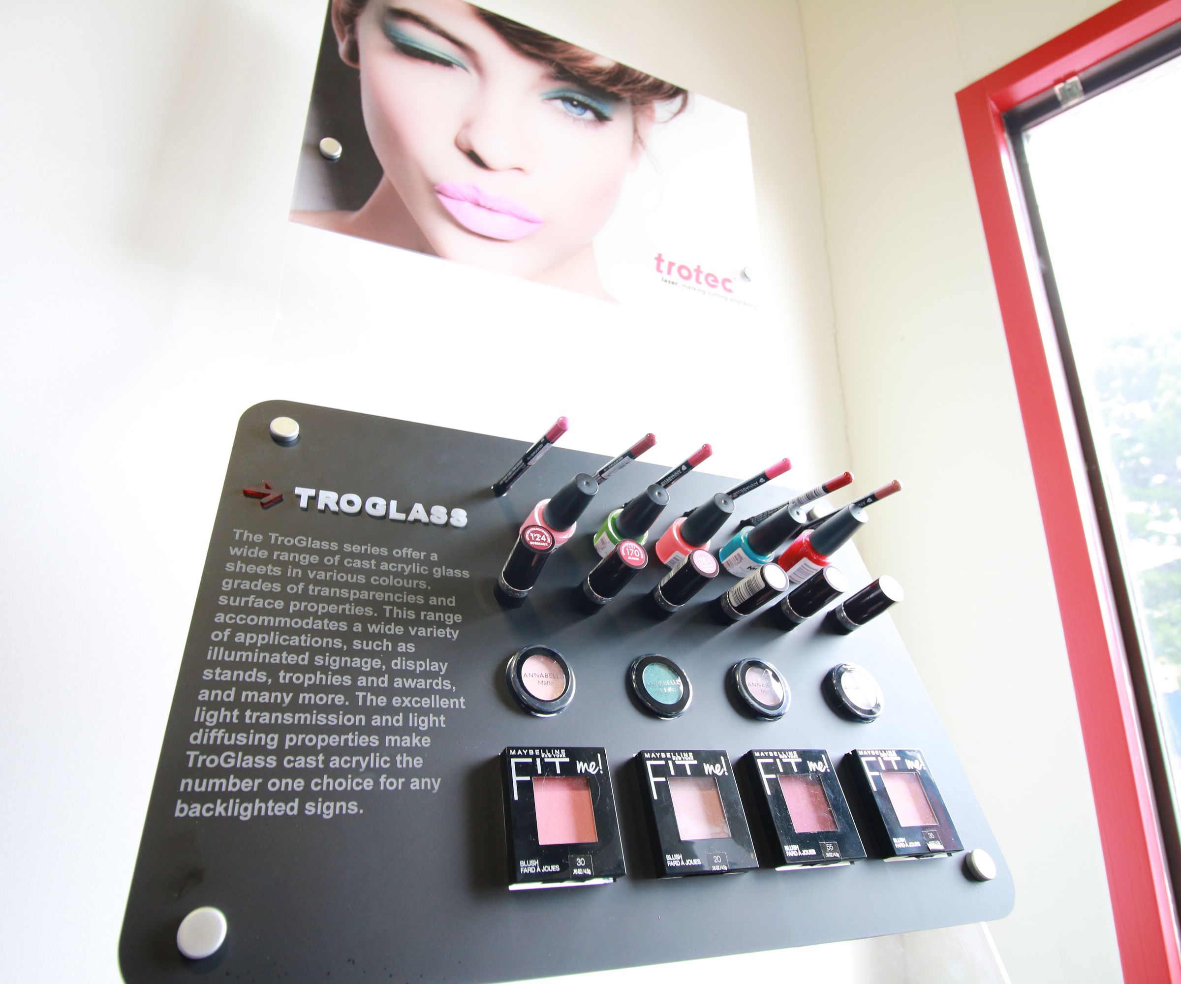 Point-of-Purchase Acrylic Make-Up Stand | Laser Cut and Engraved