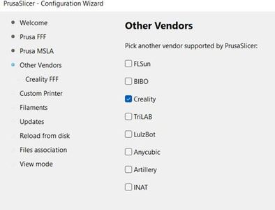 Set "printer" Setting to Creality Ender-3 V2