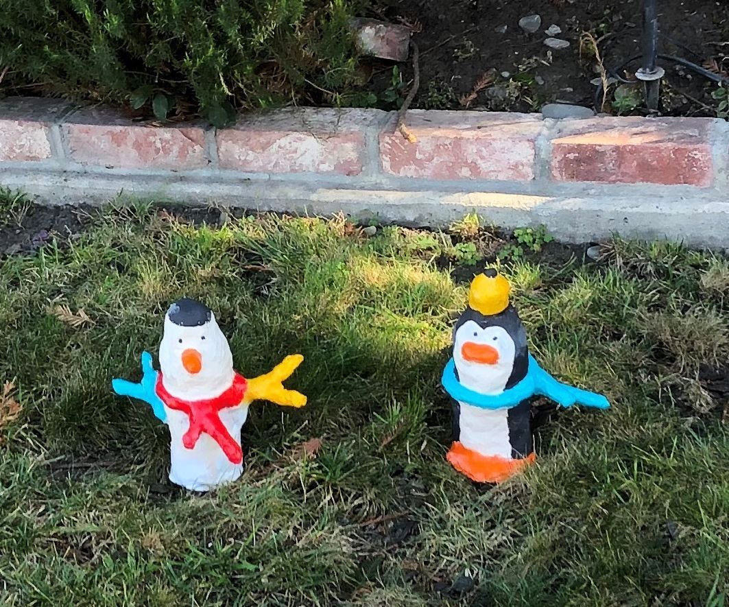 Winter Gnomes (Snowman and Penguin) Made Out of Plastic Bottle
