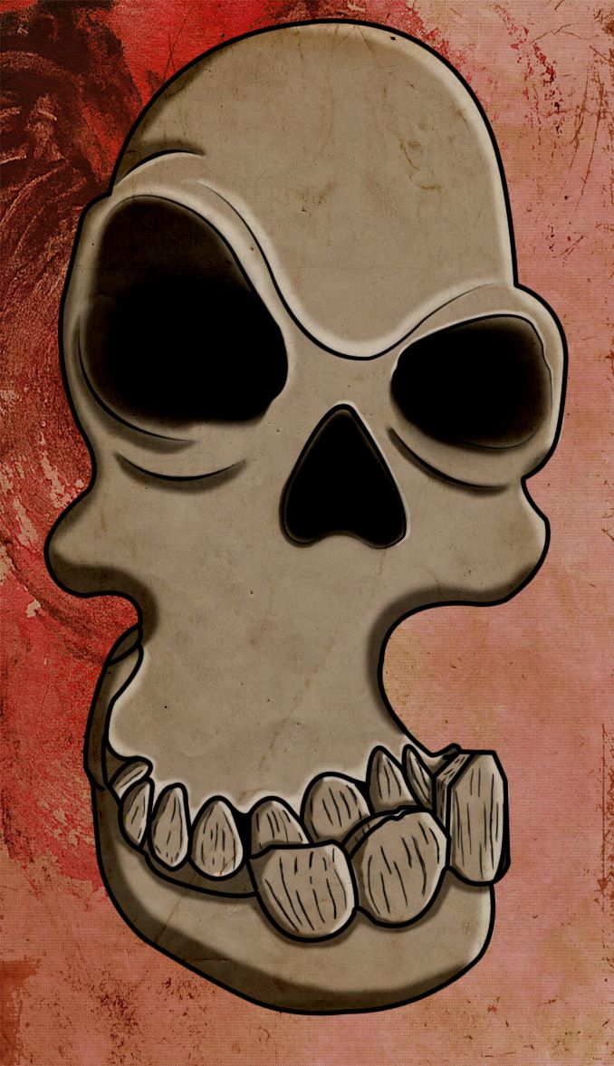 Big Grinning Cartoon Skull