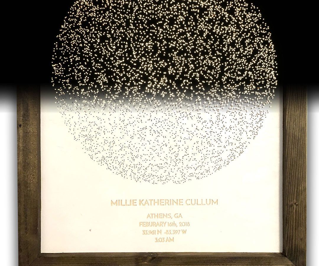 Wooden Star Map / Nightlight