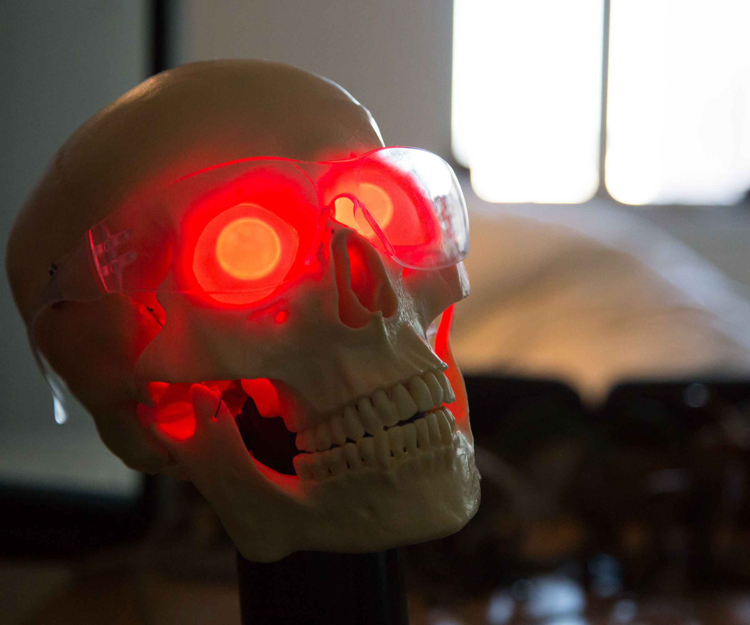 Eye-Glowing Robotic Skull