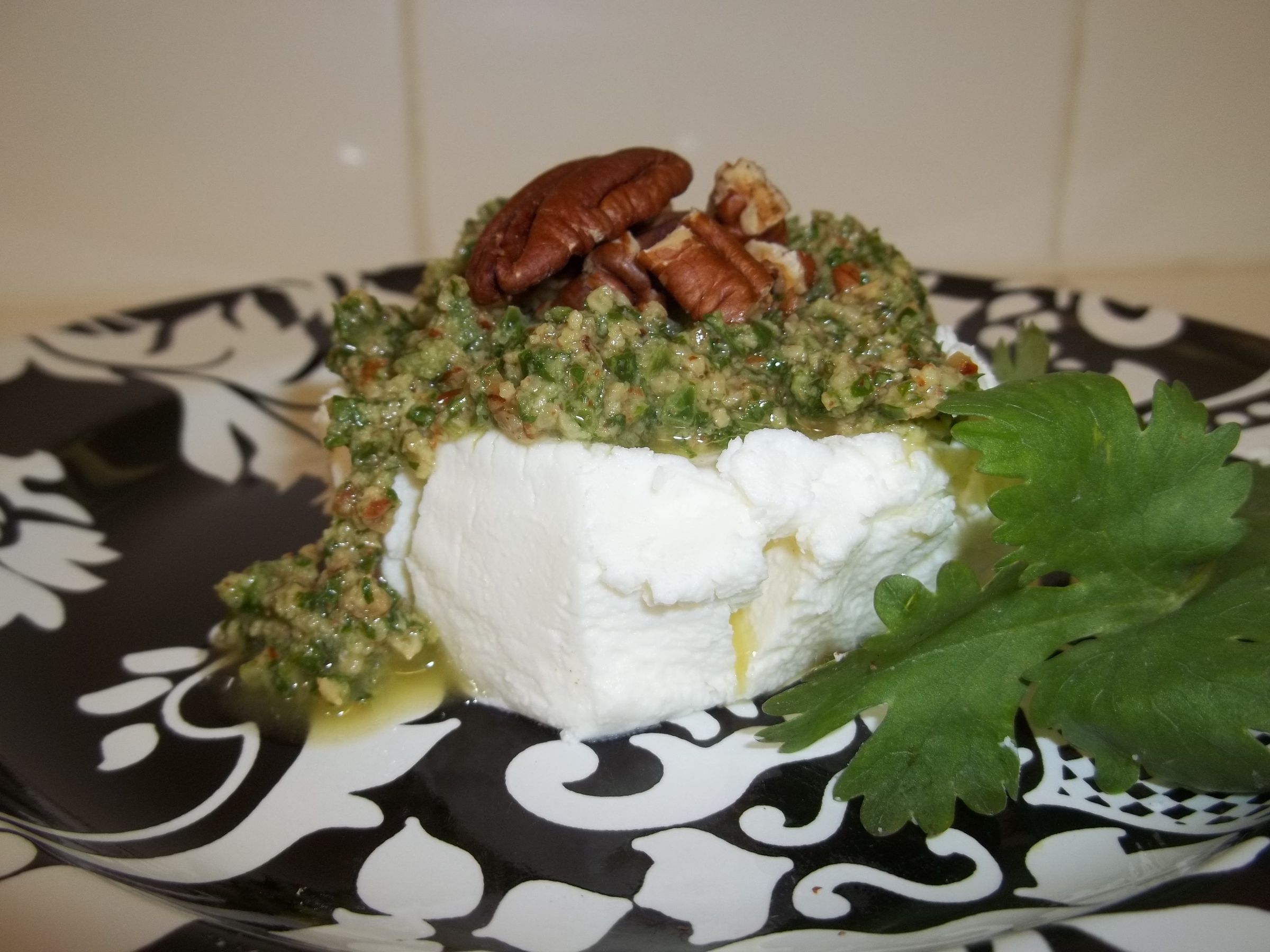 Pecan Cilantro Pesto Chevre