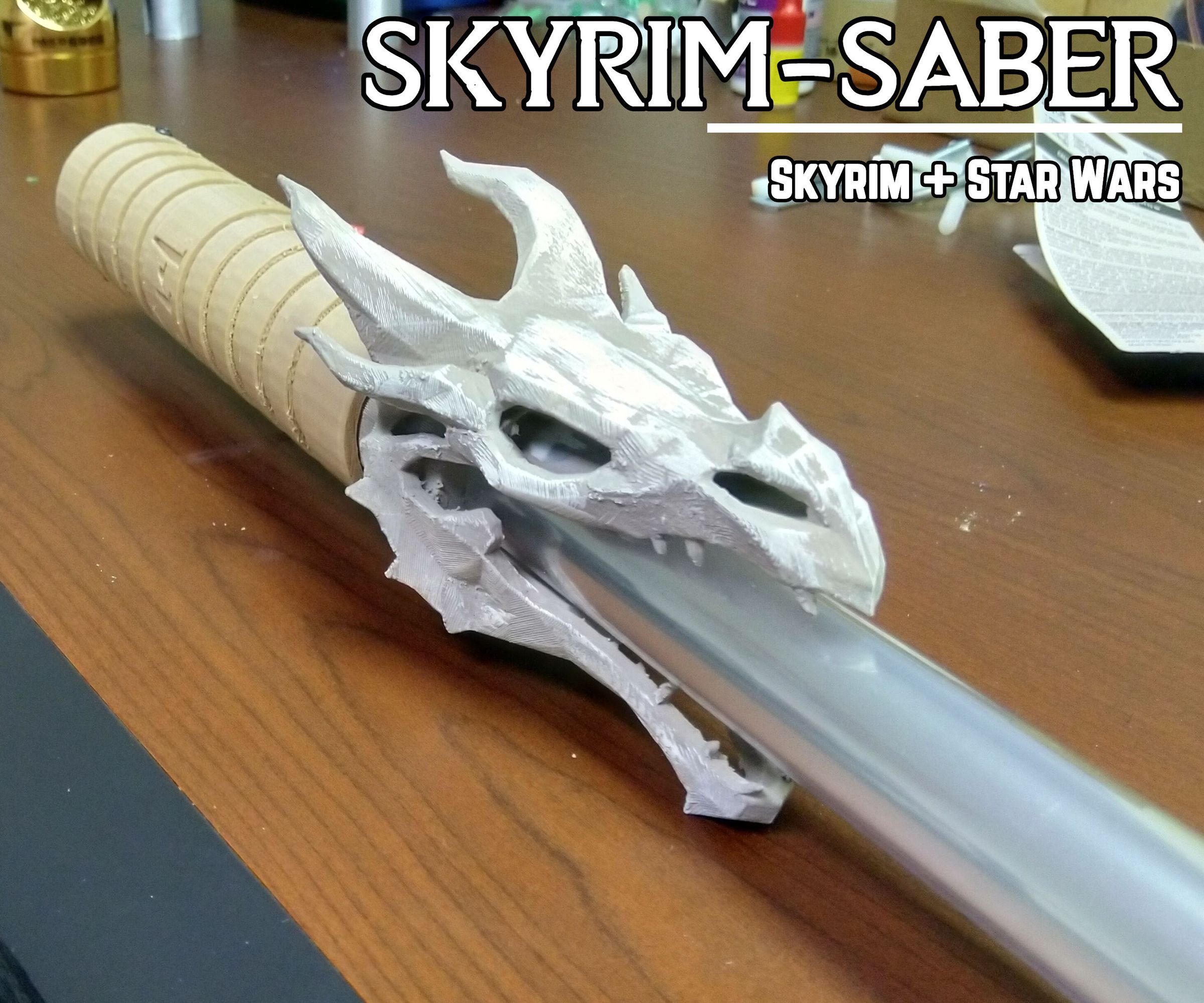 Assembling a 3D-Printed Skyrim-Saber