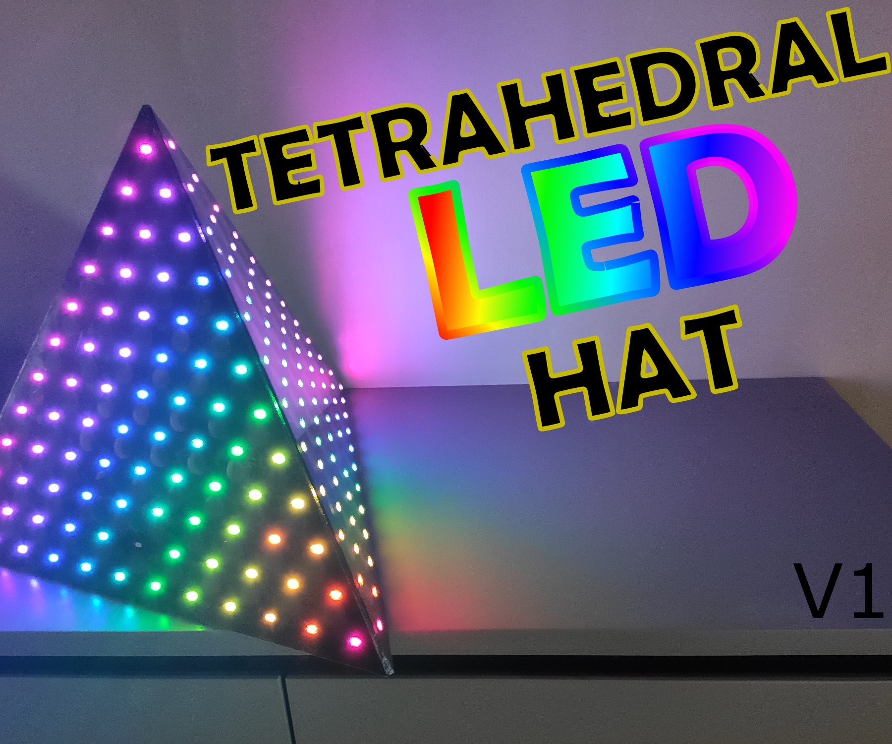 Tetrahedral LED Hat (Deichkind Style) V1
