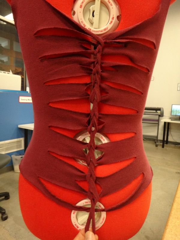 Cut Up Tank Top: Twist Weave/laddering in Wide Blocks