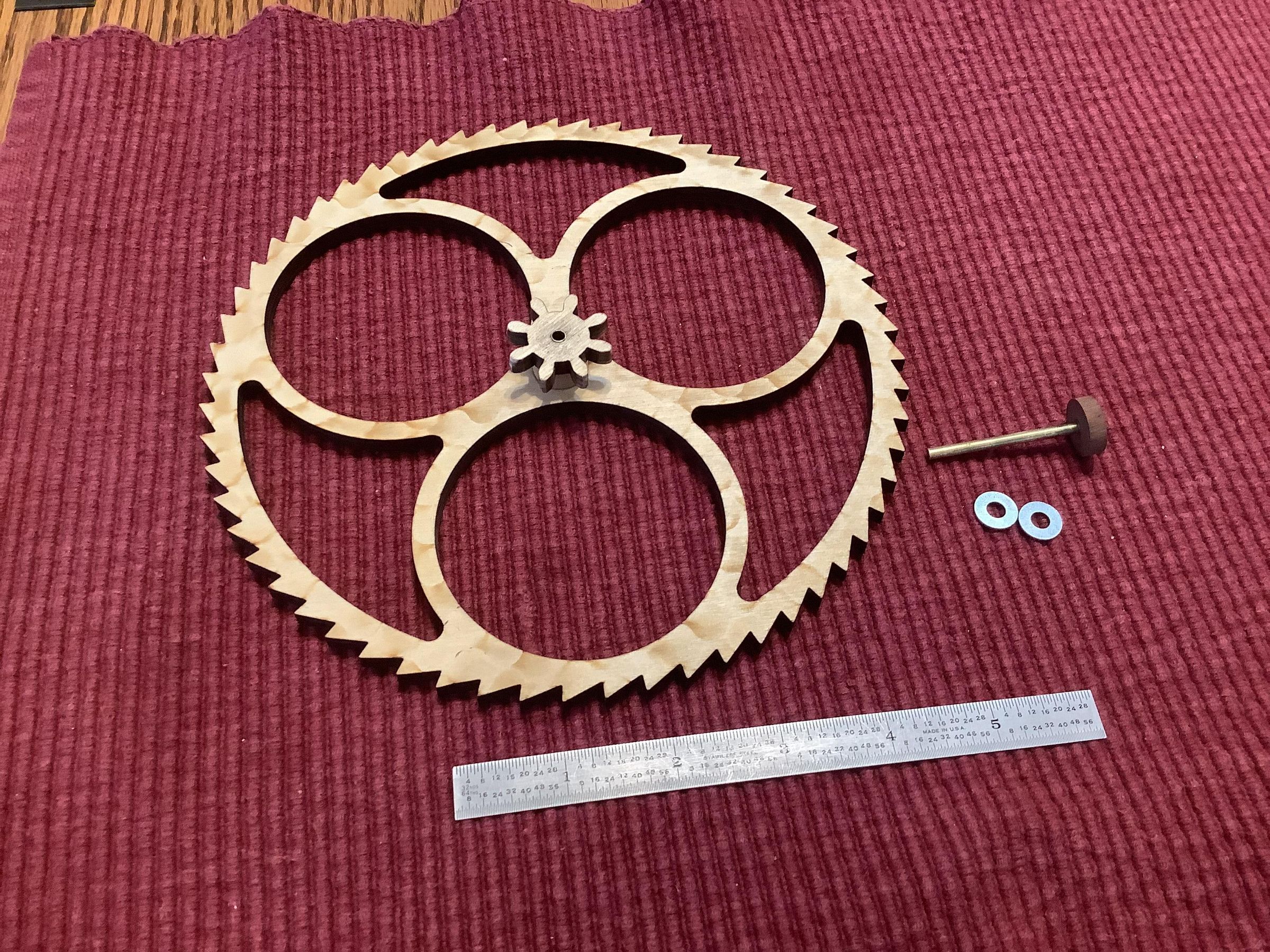 Eclipse an Impulsed Wooden Gear Clock DXF Files