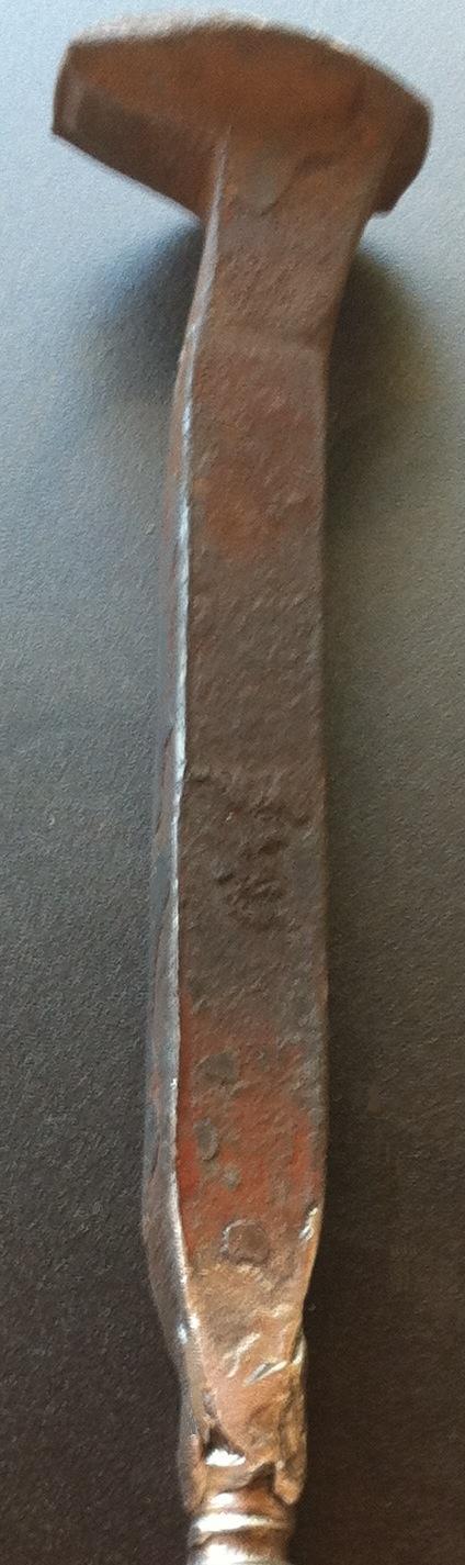 WELD  IRON  SPIKE  to  LAG  BOLT  THREAD