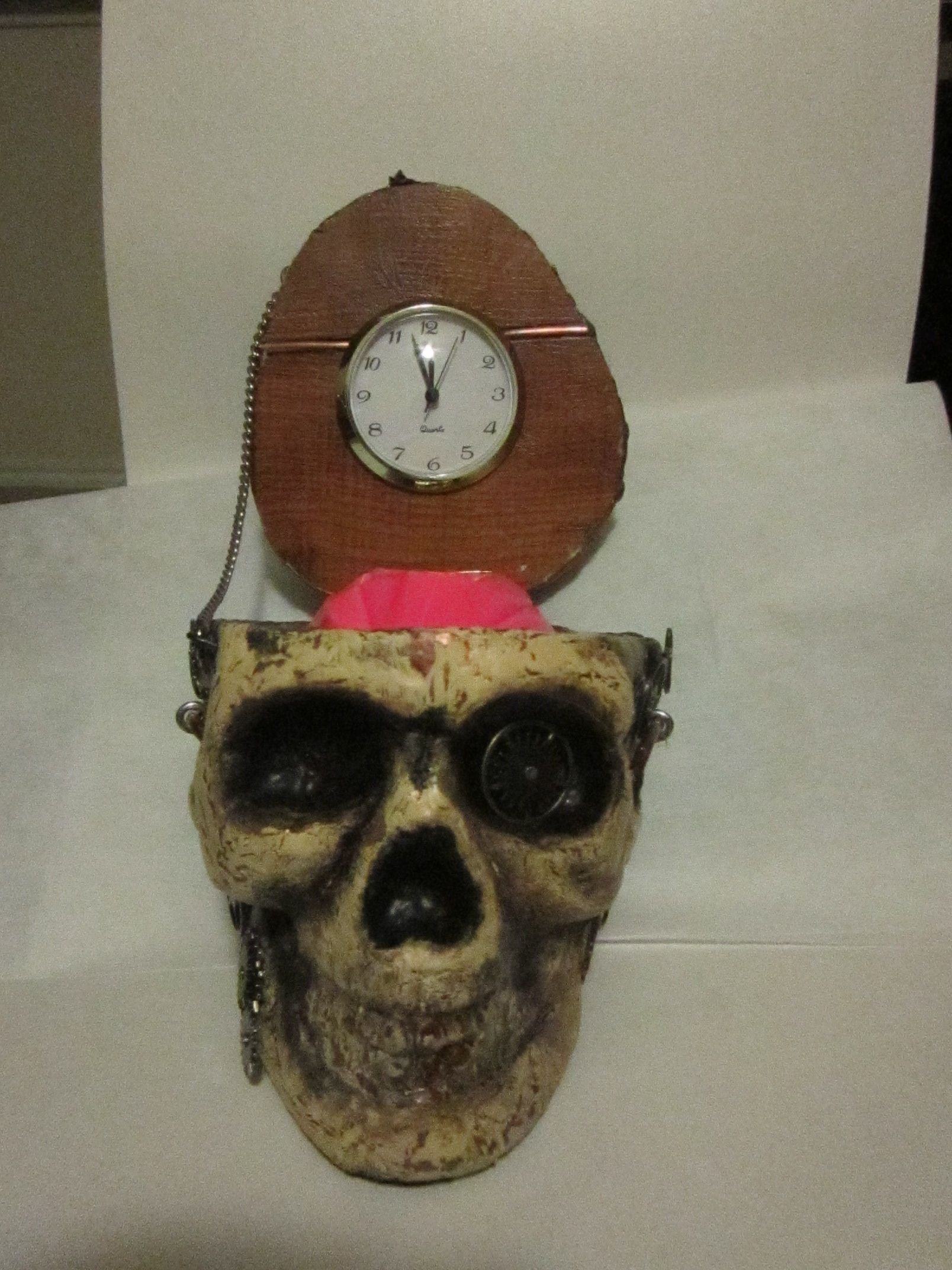 Steam Punk Skull Desk Clock