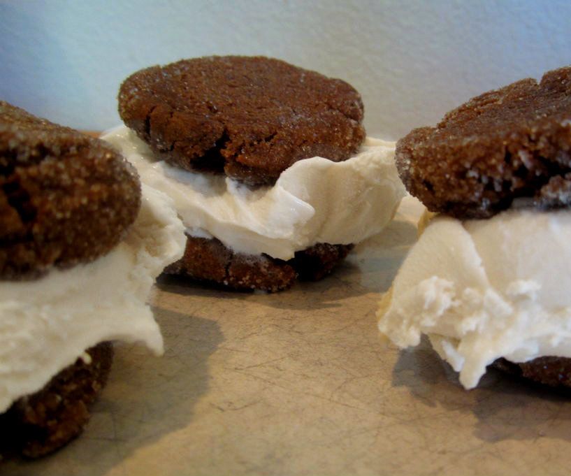 Molasses Cookie Ice Cream Sandwiches