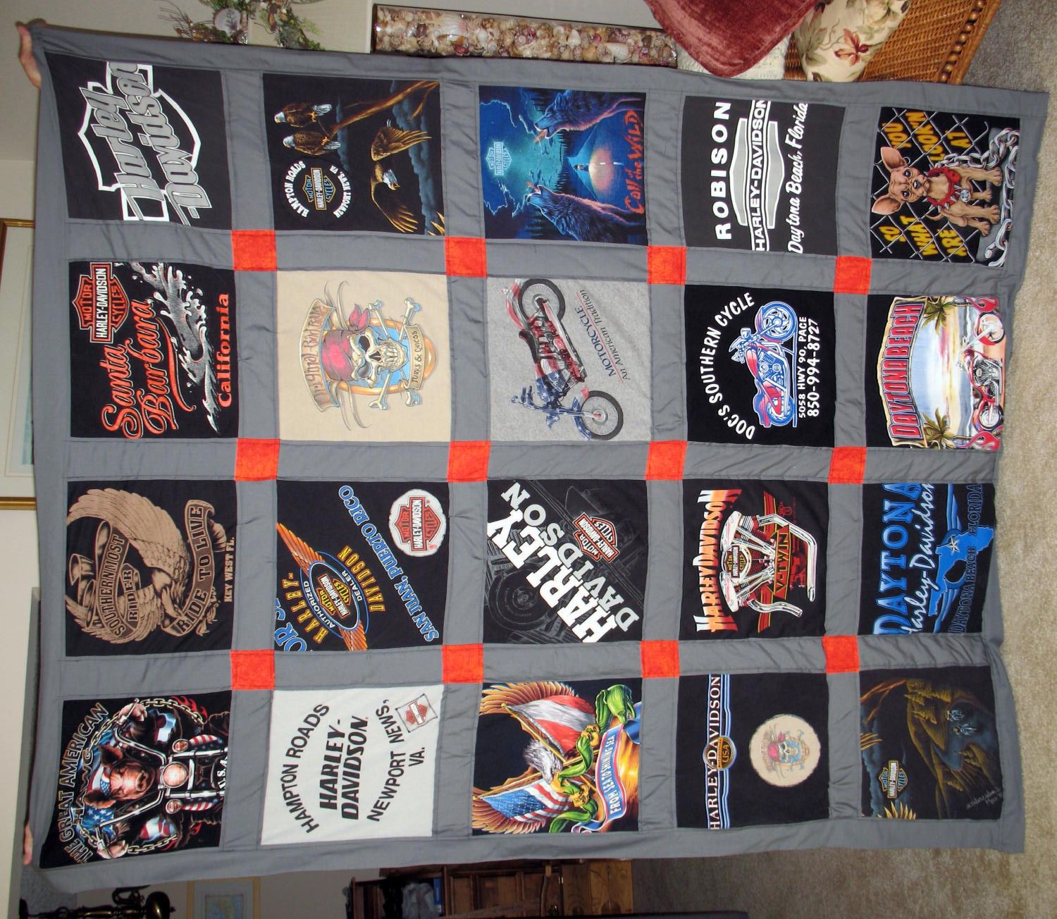 Harley Davidson T-shirt Quilt