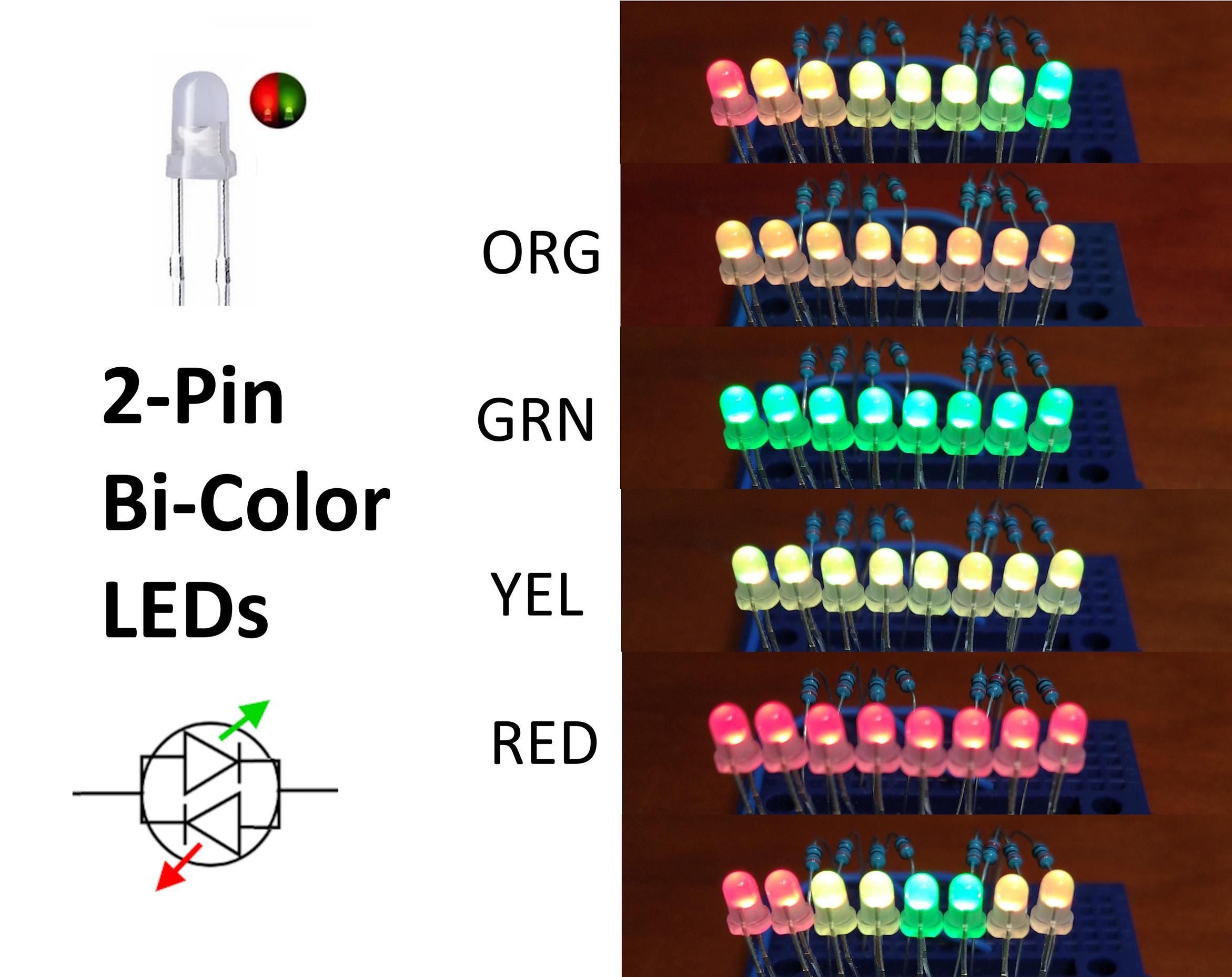 Software Driver Color and Brightness of 2-pin Bi-Color LEDs