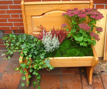 Then I Have the Flowers Bench Filled With Flowers and Moss