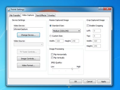 Setting Up the Video Capture Tab