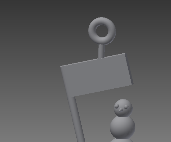 Snowman Ornament W/ Flag