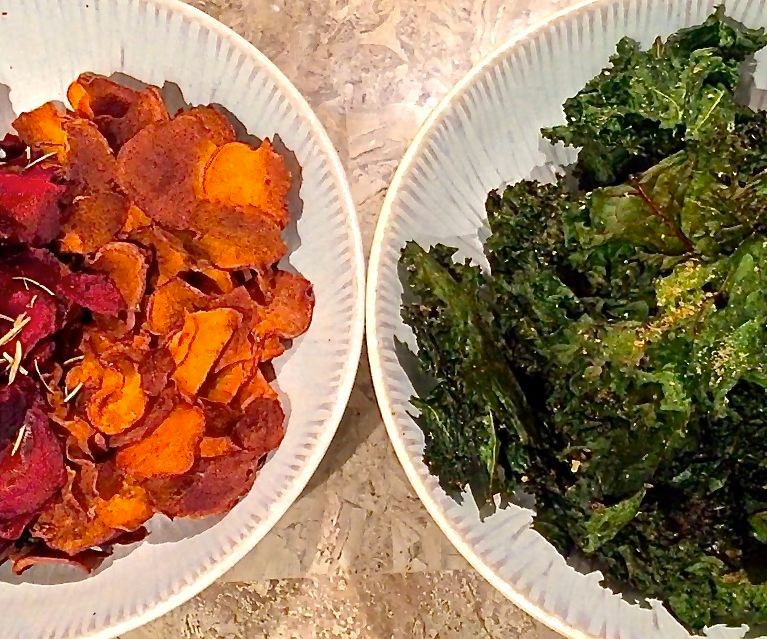 How to Make Kale Chips, Beet Chips & Sweet Potato Chips - Healthy Snacks