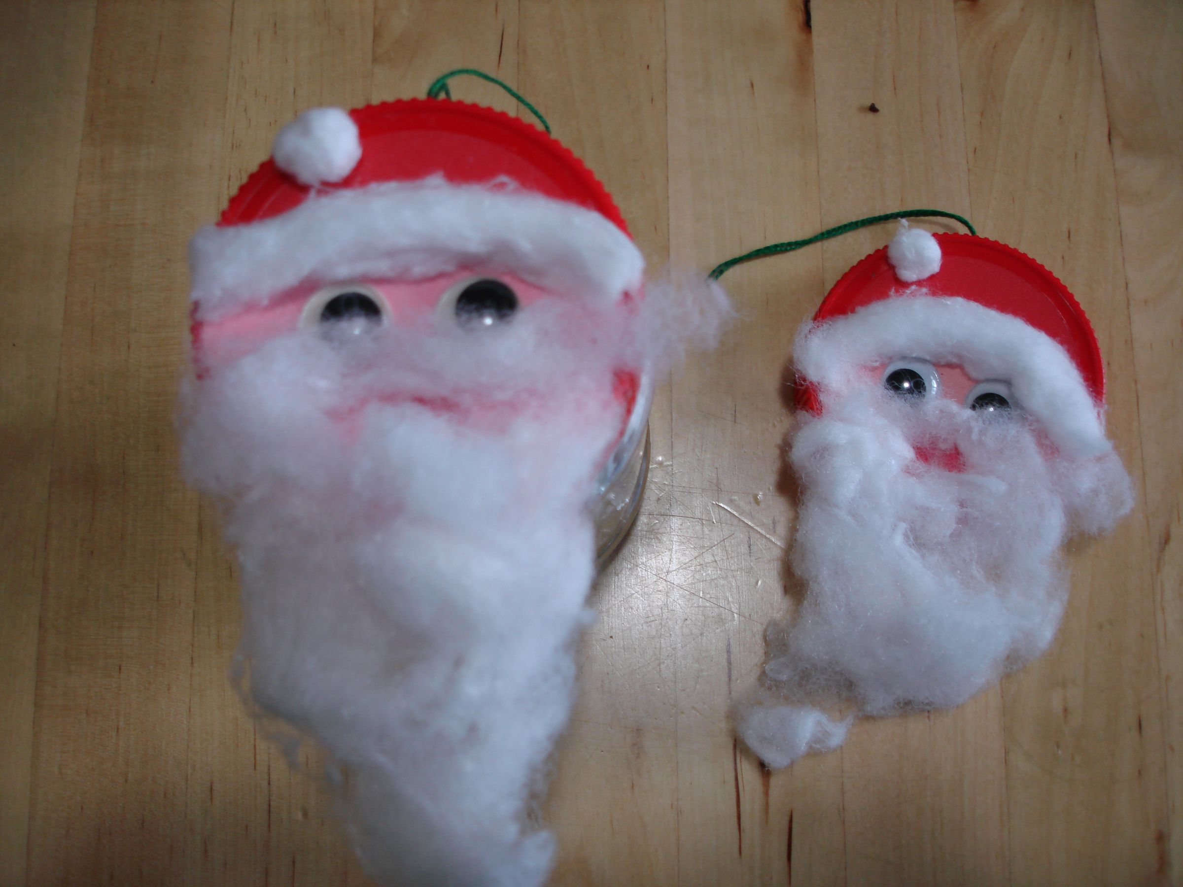 Peanut Butter Jar Santa Gift Container and Santa Ornament