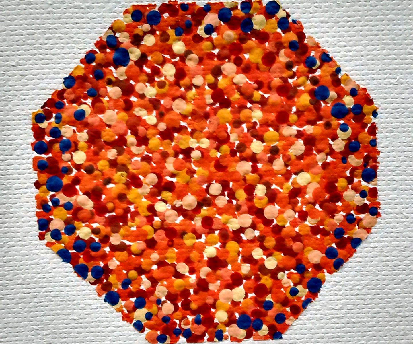 Pointillist Orange Octagon