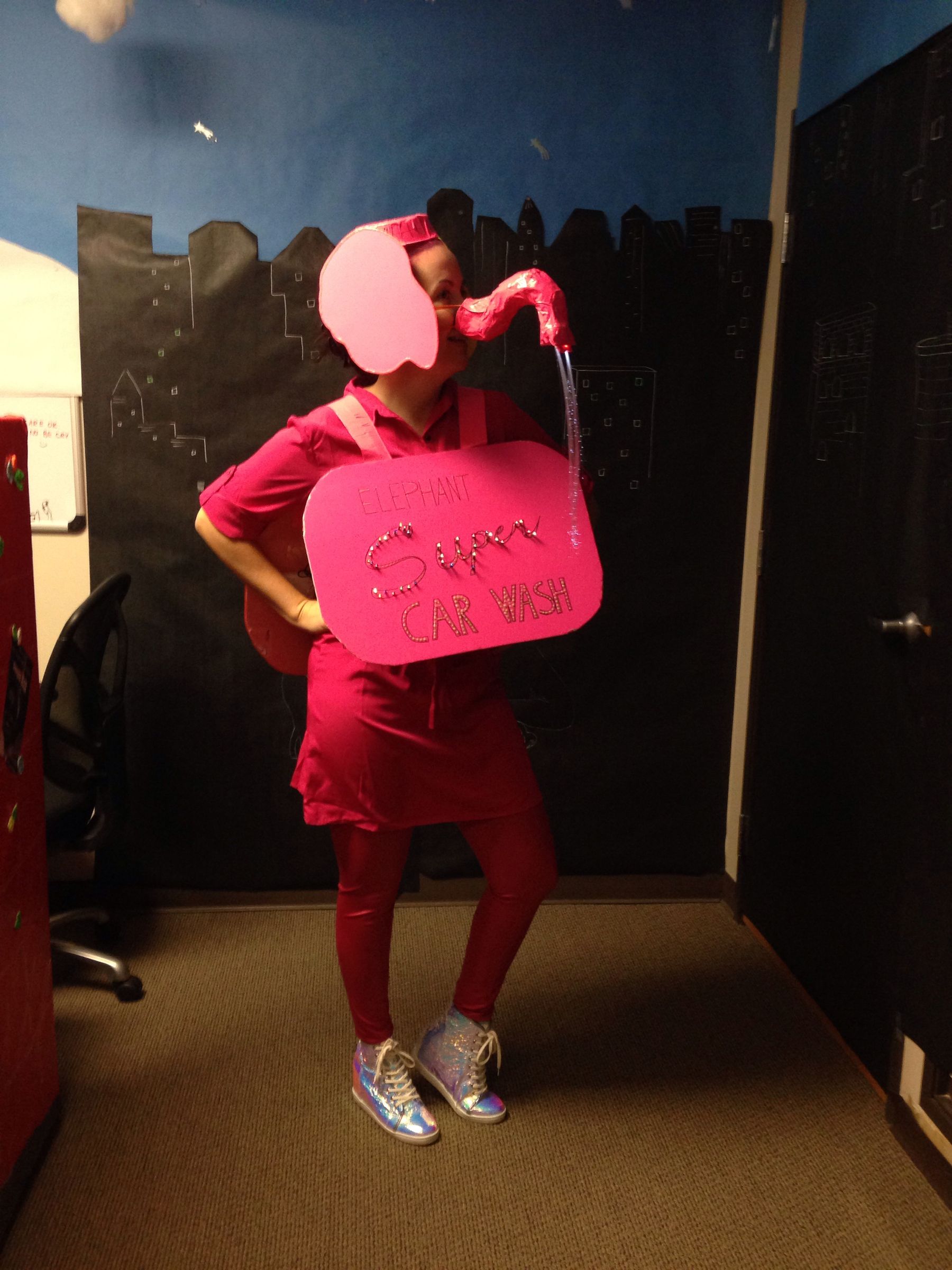Pink Elephant Car Wash Costume