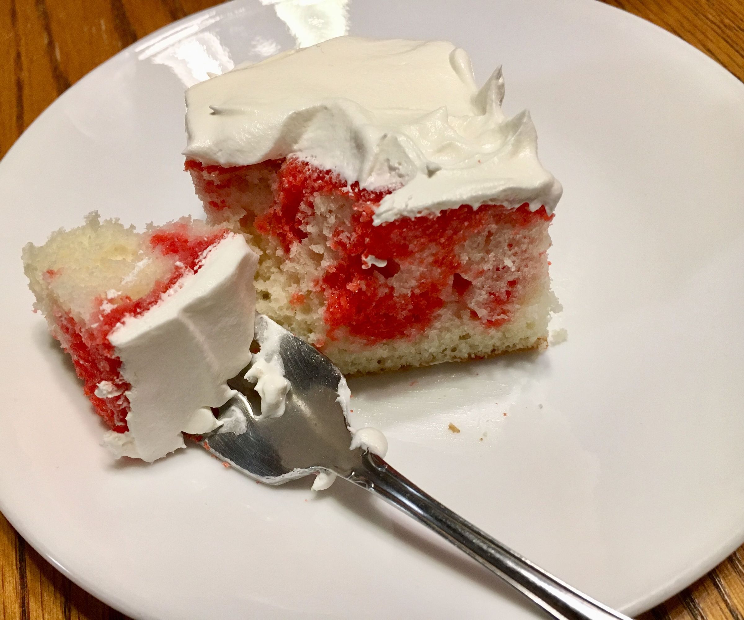 Raspberry Jello Poke Cake