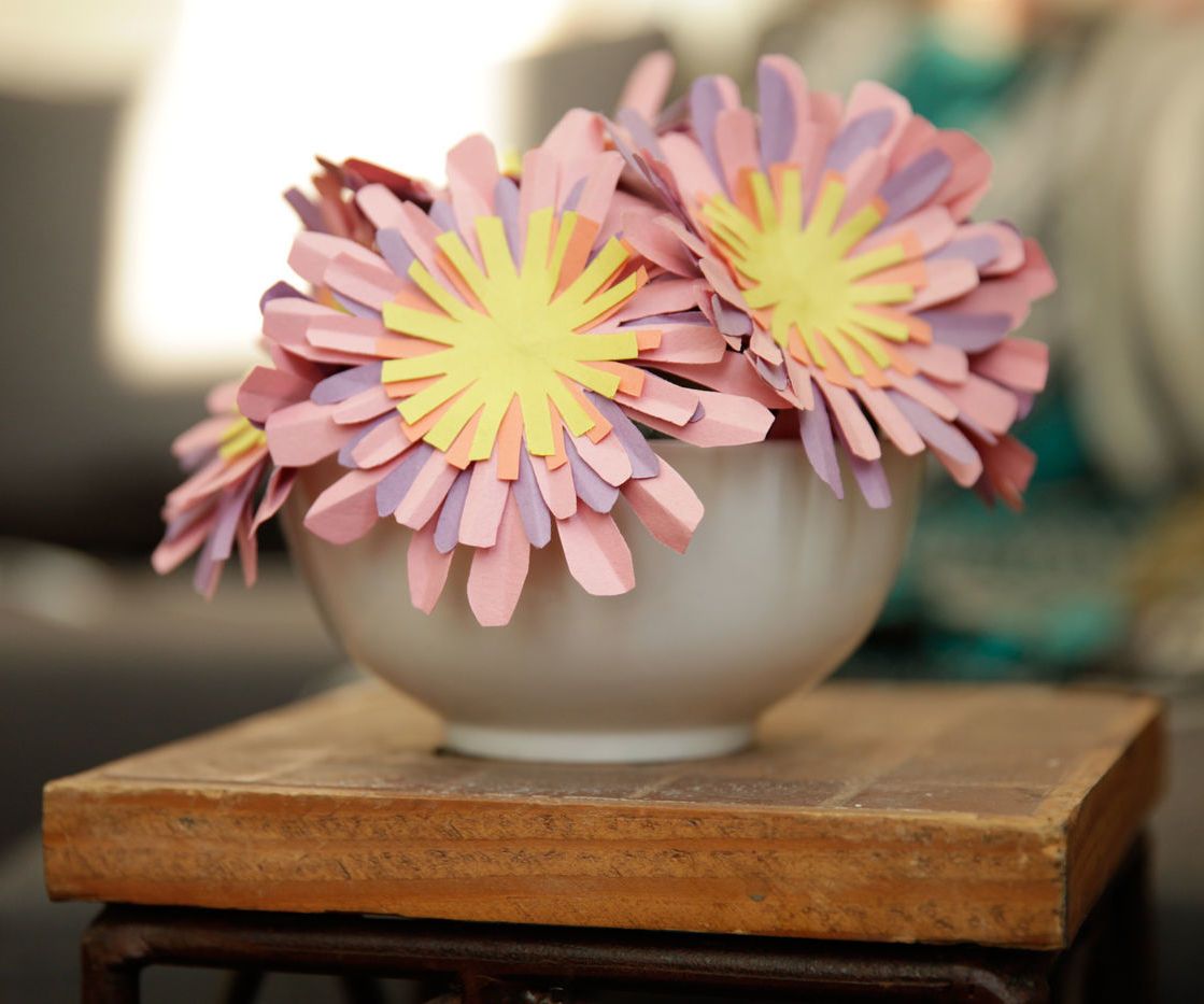 Simple Paper Flowers With Rubber Cement