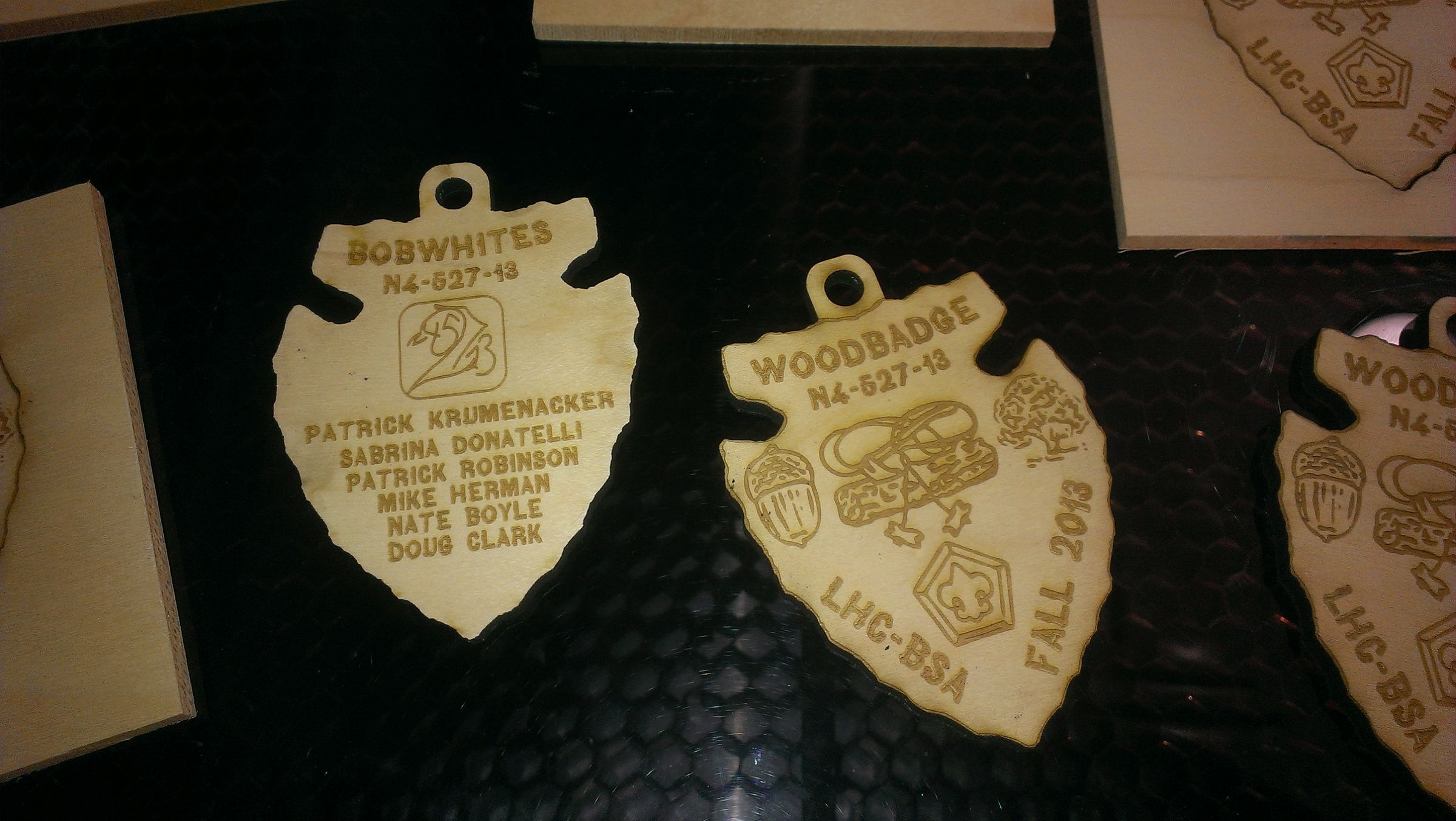 Wooden Boy Scout Patches