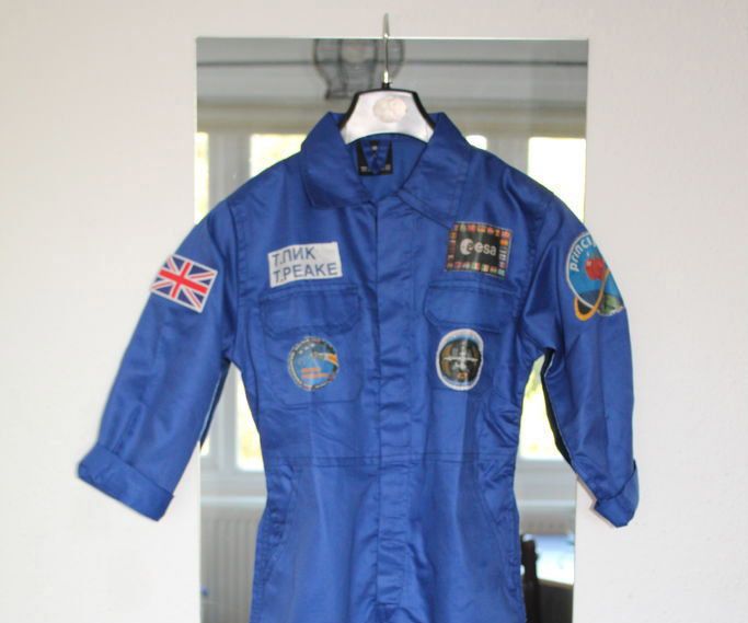 Tim Peake's blue overalls costume